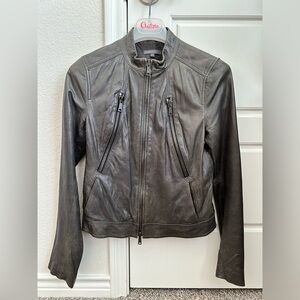 VINCE Leather Motocross Jacket
